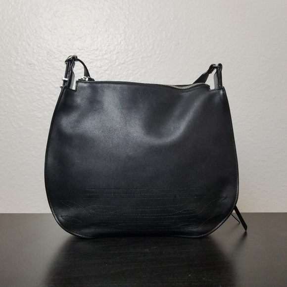all saints black leather bag
